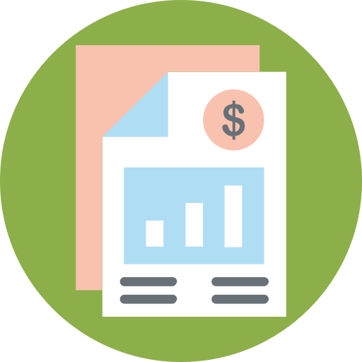 Balance, bill, document, paper, tax sheet icon